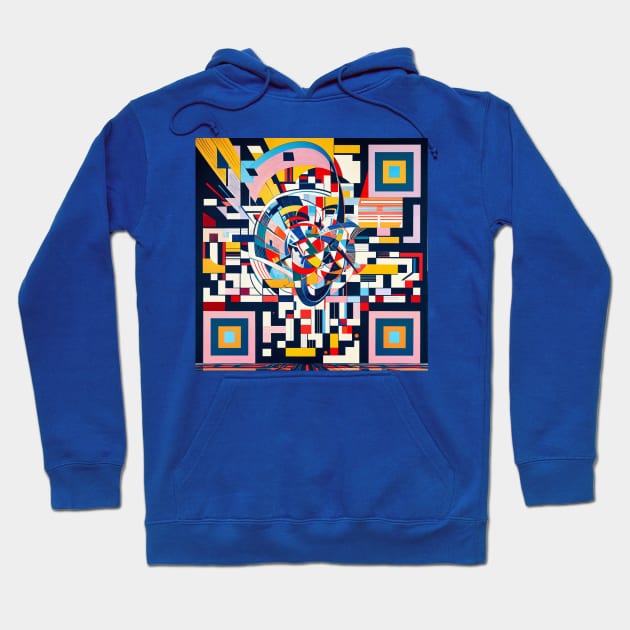 RickRoll QR Code Constructivist Art Hoodie by ravel.live